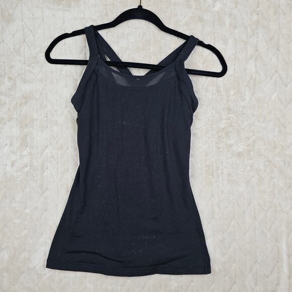 Lululemon Rally Your Heart Tank 4 Black Bra Strappy Workout Athletic Gym Minimal - Picture 1 of 5
